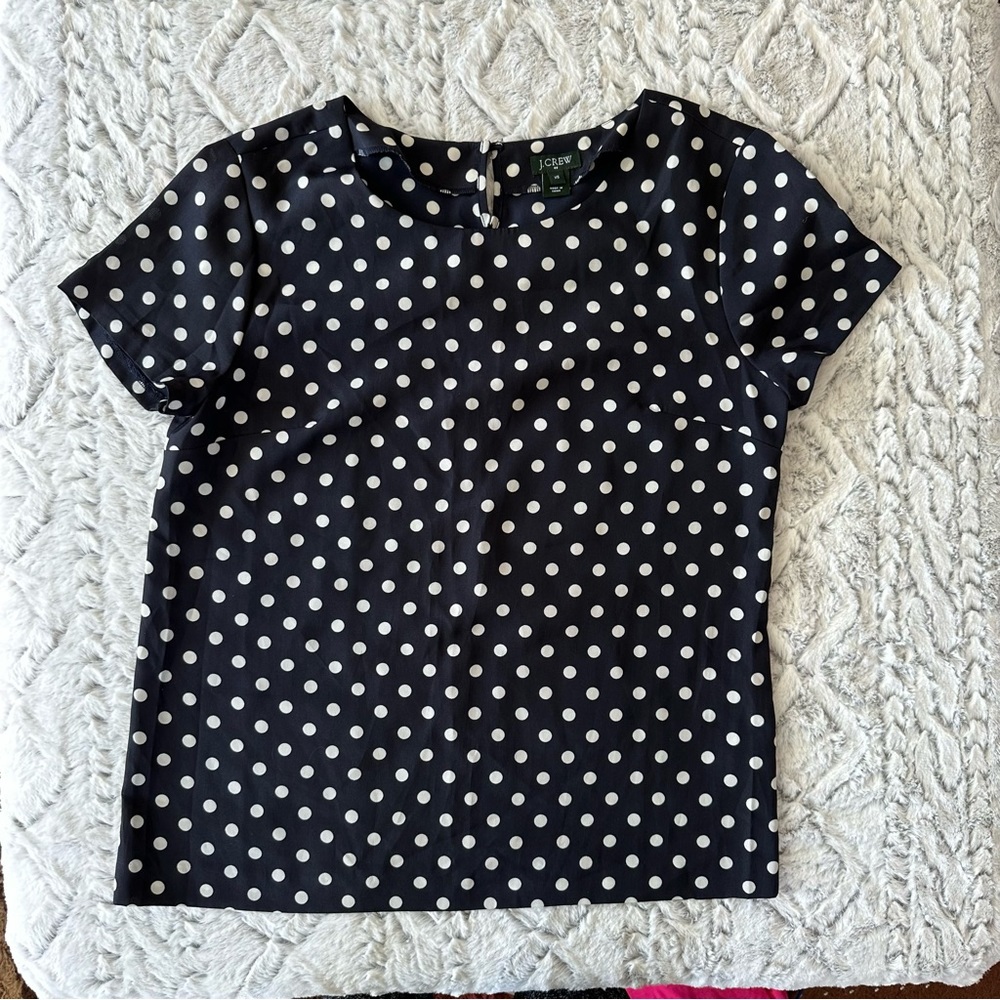 J. Crew Polka Dot Short Sleeve Blouse - Picture 3 of 10